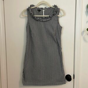 Talbots Black and White Gingham Shift Dress 8P